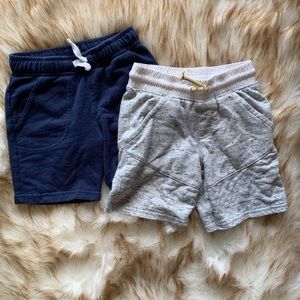 2 cotton play shorts elastic/drawstring waist 4t